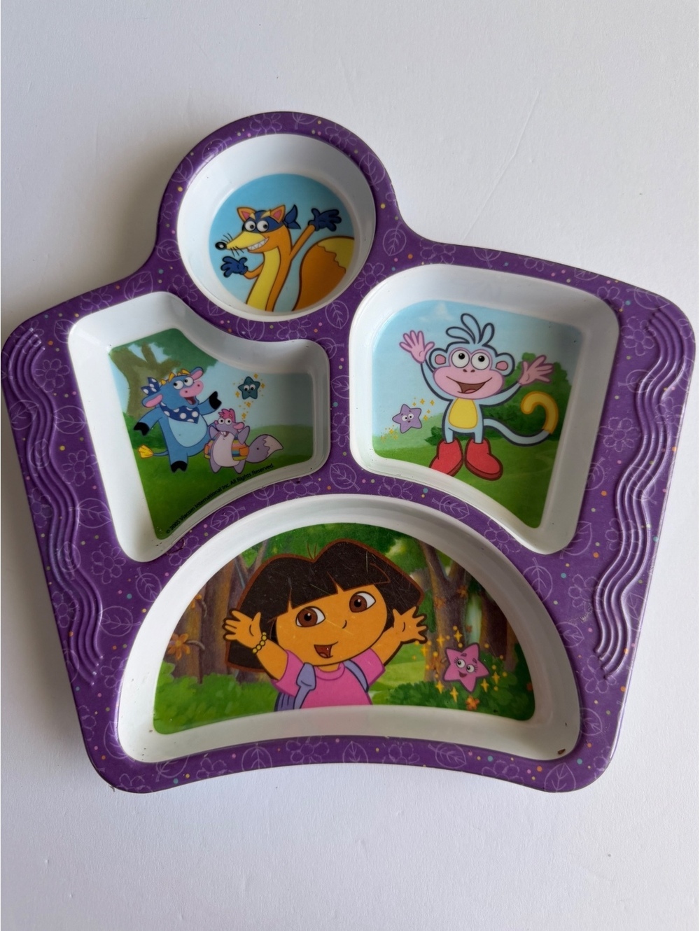 Vintage 2005 Dora The Explorer Zak Designs 4 Section Divided Plate Y2K